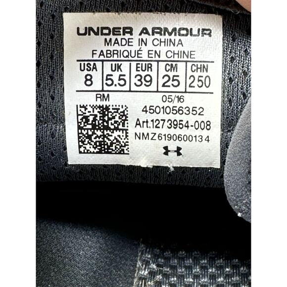 Under Armour Speedform Fortis 2 1273954-008 Gray Running Shoes Womens 8 - Picture 10 of 10